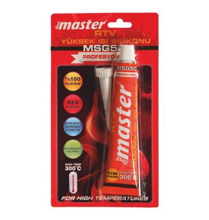 MASTER YÜKSEK ISI TÜP SİLİKON KIRMIZI RTV 50 ml